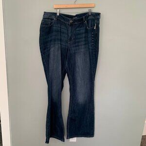 NEW Maurices 24W X-LONG medium wash stretch bootcut jeans pants